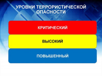 Информация для населения о действиях граждан при установлении уровней террористической опасности